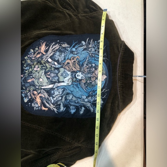 Handmade jacket FREYA VIKING WARRIOR QUEEN womens M upcycled wearable art PTP 22 - Picture 11 of 13